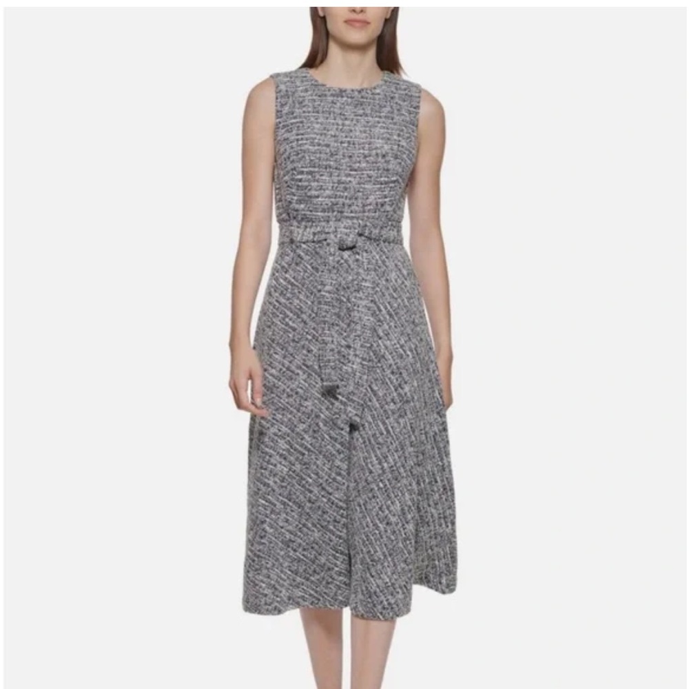 Calvin Klein Multi Colored Tweed Midi Dress